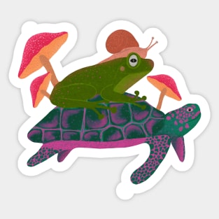 Turtle Frog & snail Sticker